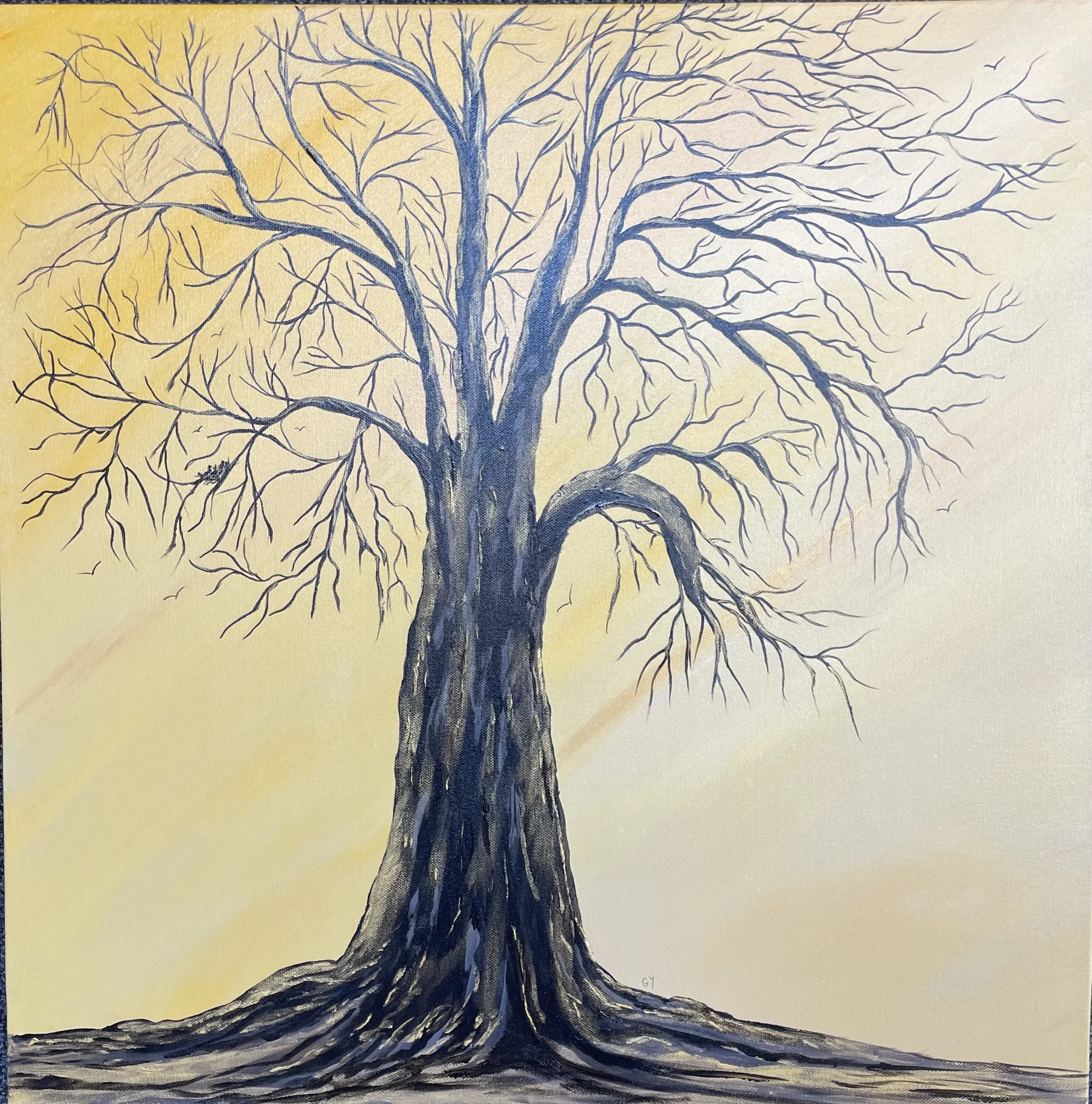 Ginny Youngblood, "Sunset," acrylic, 24" x 24"
