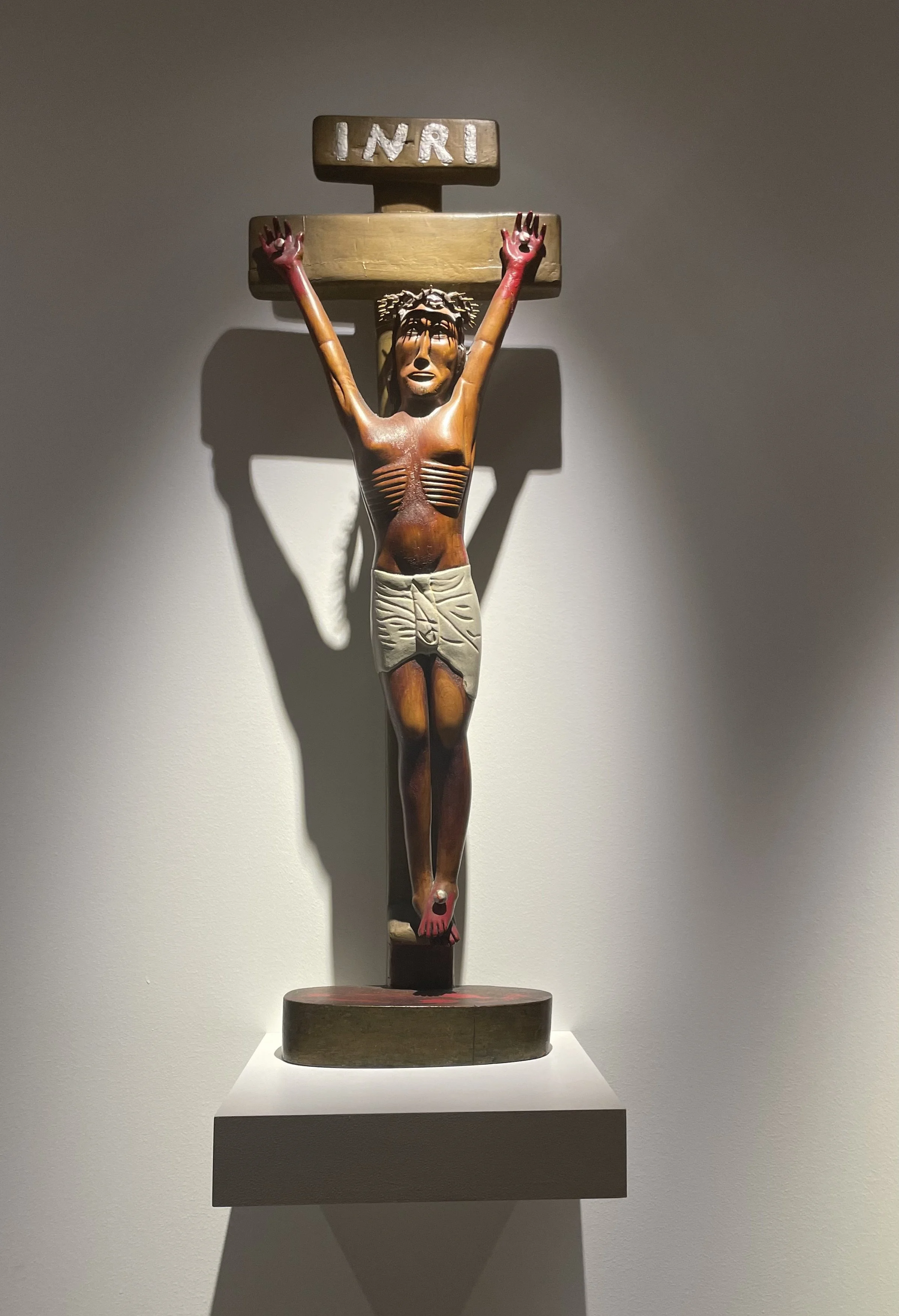 Ulysses Davis, Jesus on the Cross. 1946. Cedar, mahogany, toothpicks and paint.