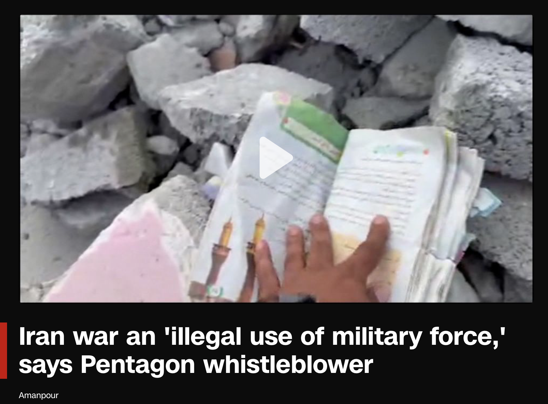 Iran war an ‘illegal use of military force,’ says Pentagon whistleblower | CNN | The Amanpour Hour