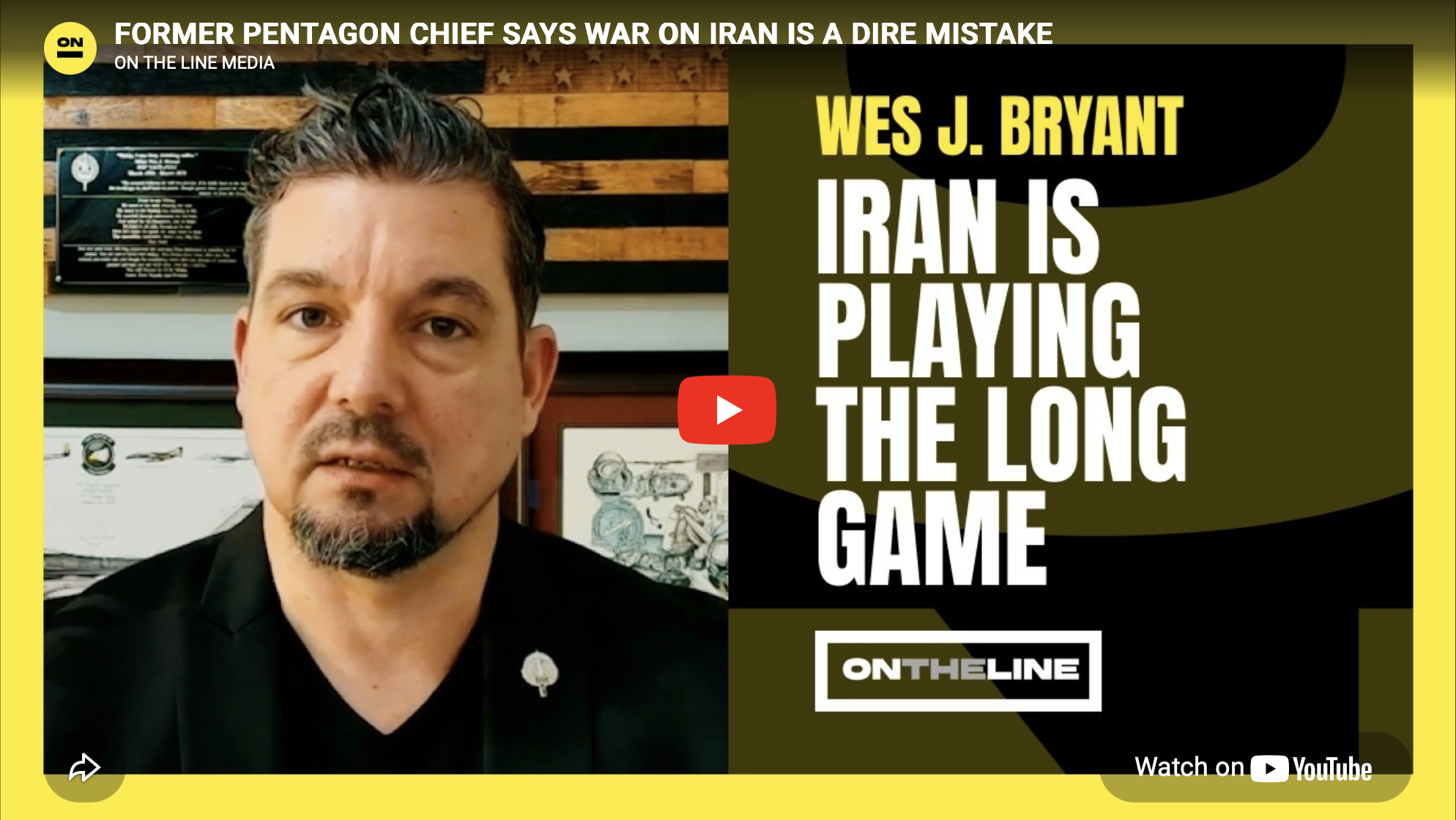 Former Pentagon Chief Says War in Iran is a Dire Mistake | On the Line Media