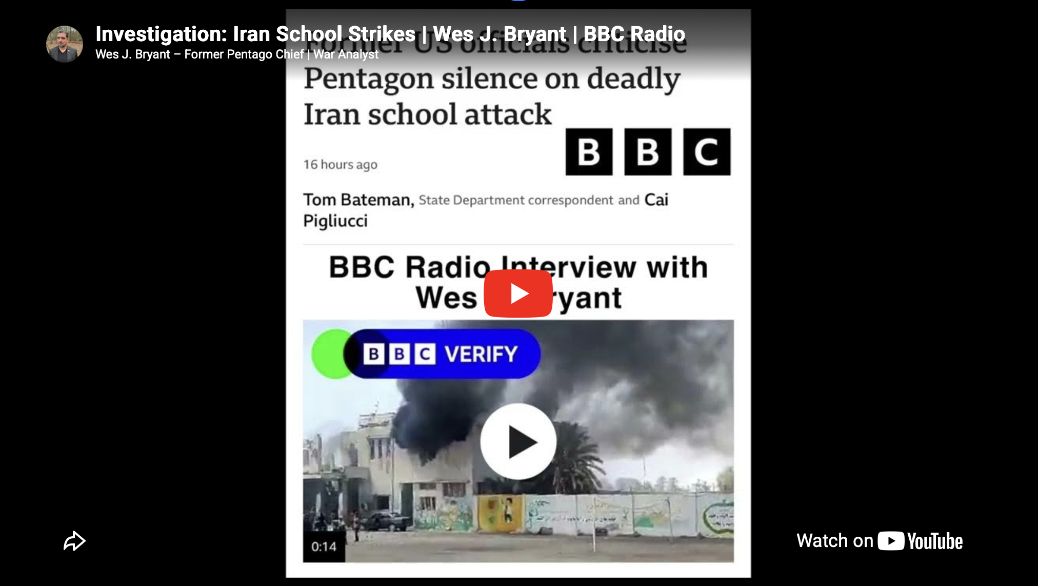 Investigation: Iran School Strike | Wes J. Bryant | BBC Radio