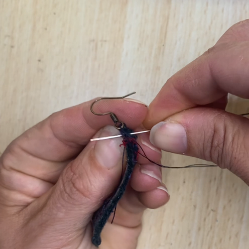 recycled denim leaf earring tutorial, stitch it