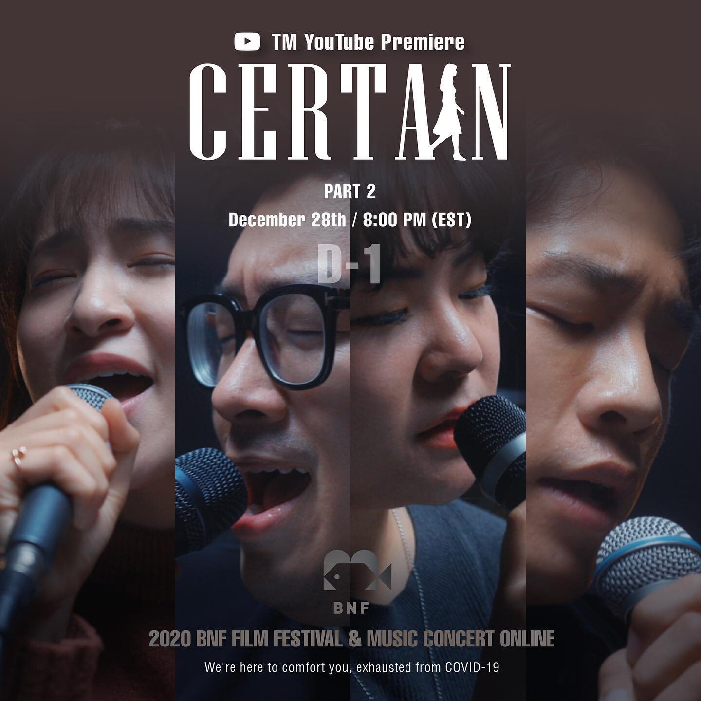 PART 2 &ldquo;CERTAIN D-1✨
1부로 마무리하기 너무 아쉬워서 제 9회 떡과 물고기 영상제가 2부로 여러분들을 찾아갑니다! 내일 저녁 8시 아직 하지 못한 이야기들과 위로가 담긴 콘서트로 2020년을 함께 마무리해요🥰 
*벤쿠버 5PM, 한국 29일 10AM*