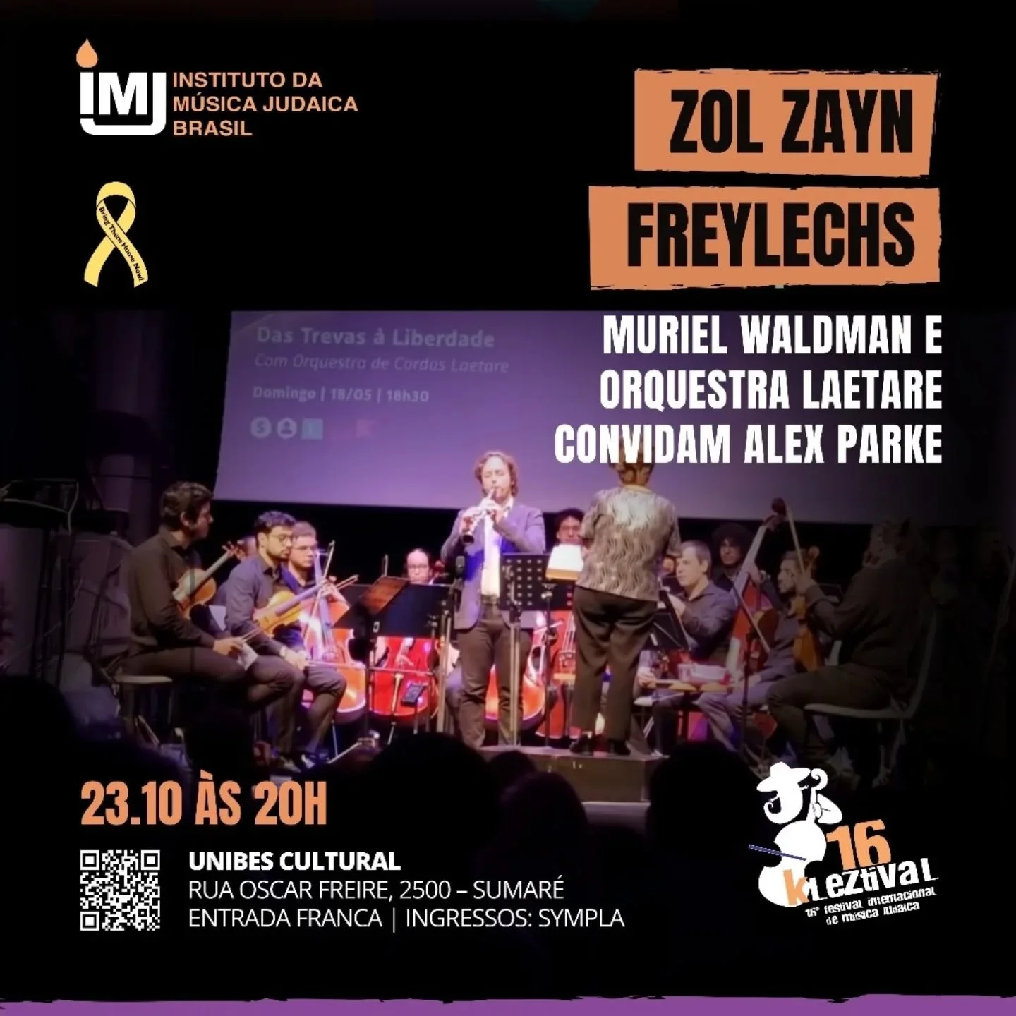 🇧🇷 Come&ccedil;a neste s&aacute;bado (18) o Kleztival &mdash; e vem muita coisa boa por a&iacute;!!!

Vou ter a honra de ser solista com duas orquestras incr&iacute;veis: a Orquestra Laetare e a Jazz Sinf&ocirc;nica de S&atilde;o Paulo, e tamb&eacu