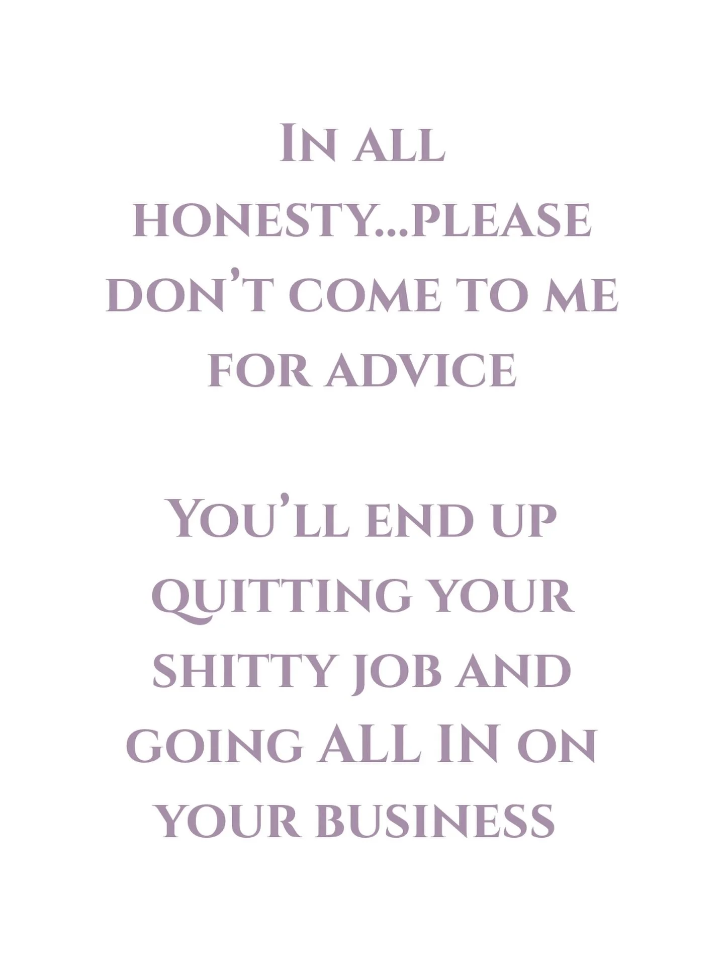 I see this all the time

One foot in
One foot out
Waiting until it feels &ldquo;safe&rdquo; to fully commit

But at some point, things don&rsquo;t change because you&rsquo;re still treating your business like a hobby

And I&rsquo;m not the kind of me