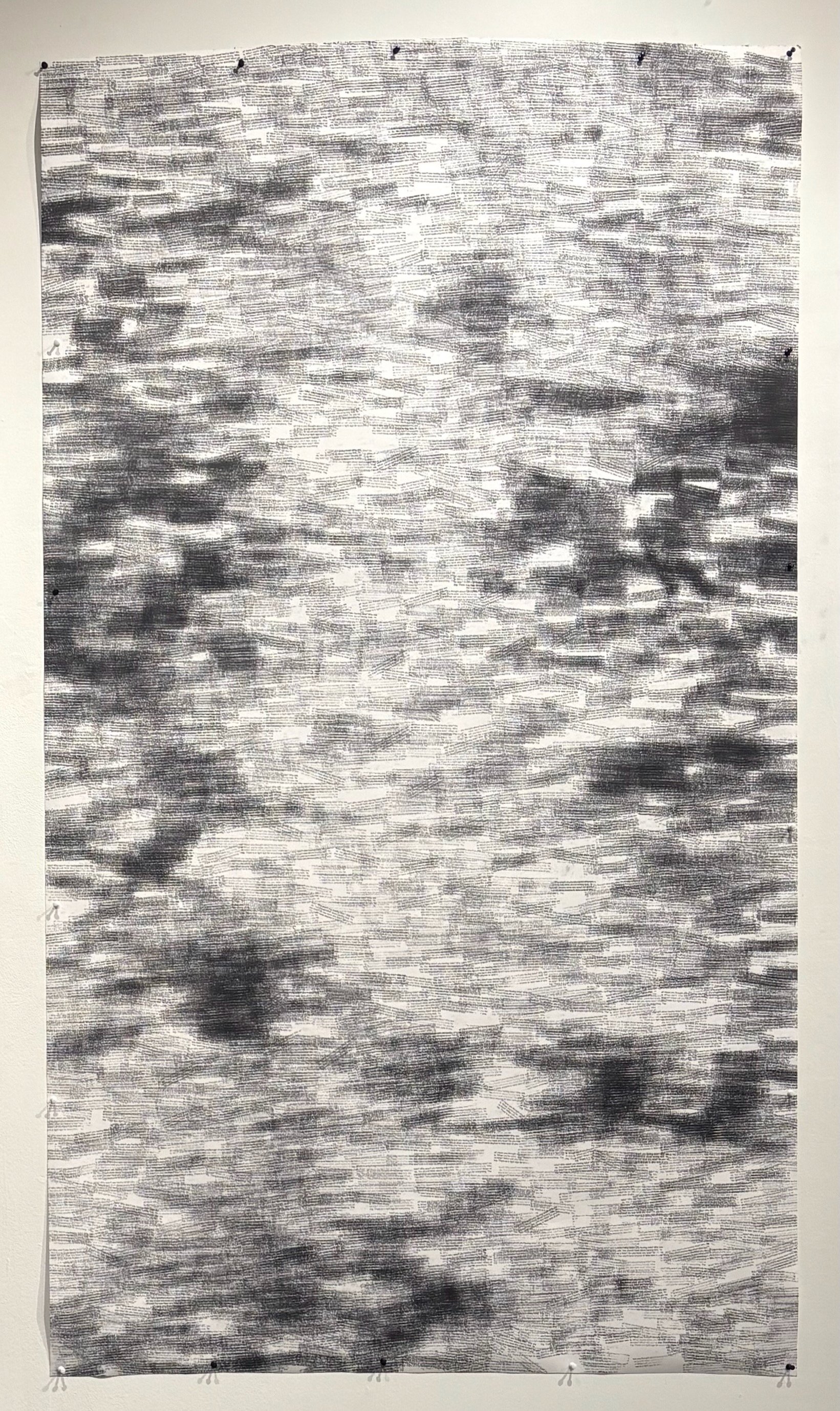Chatter, 2025, stamped ink on paper, 73x42in.
