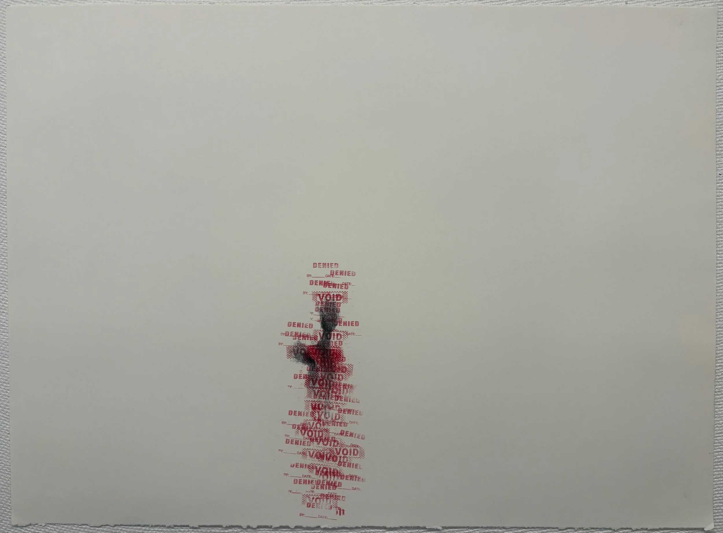 Denied, 2026, pen on paper, 22x30 in.