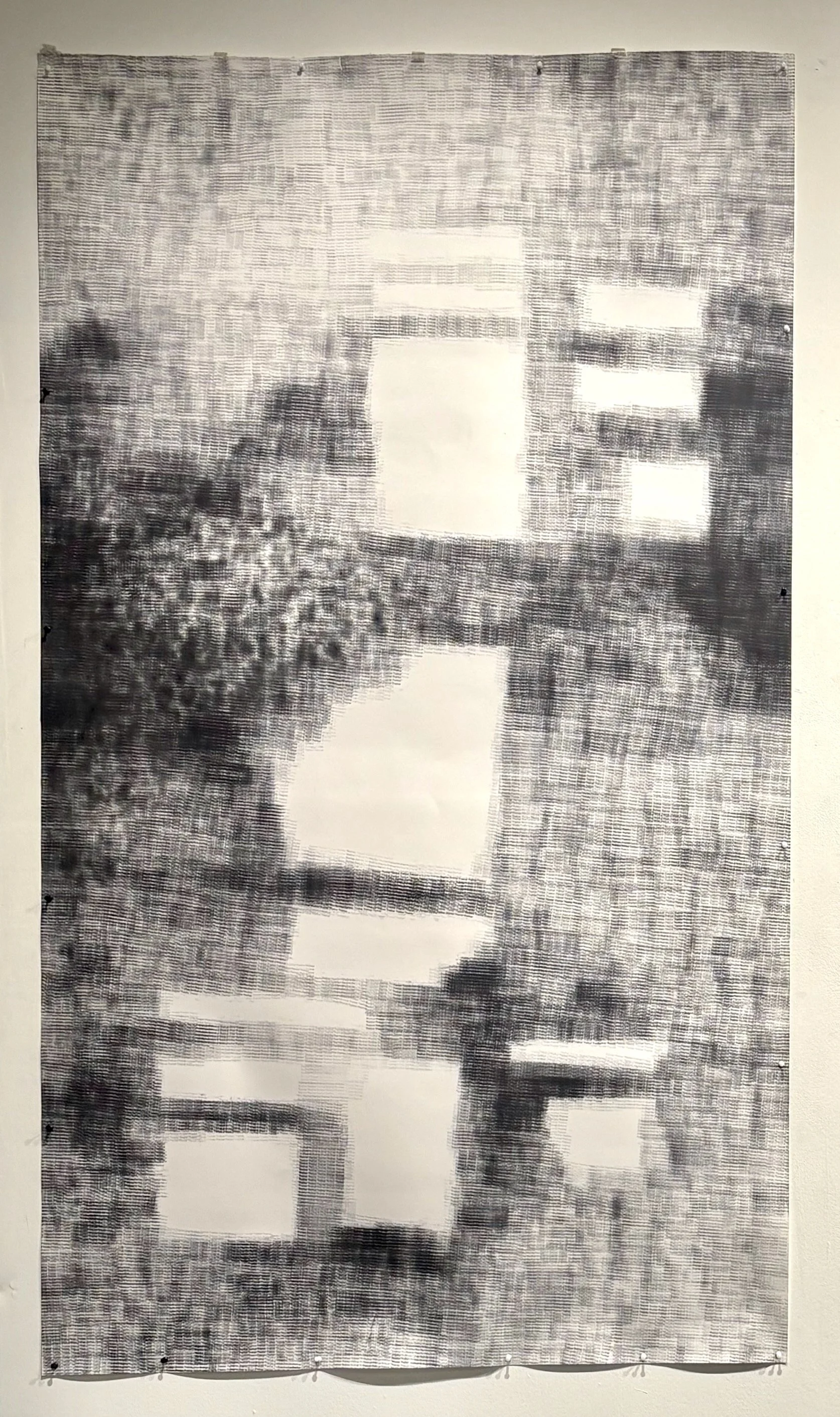 The Family Name, 2025, stamped ink on paper, 73x42in.