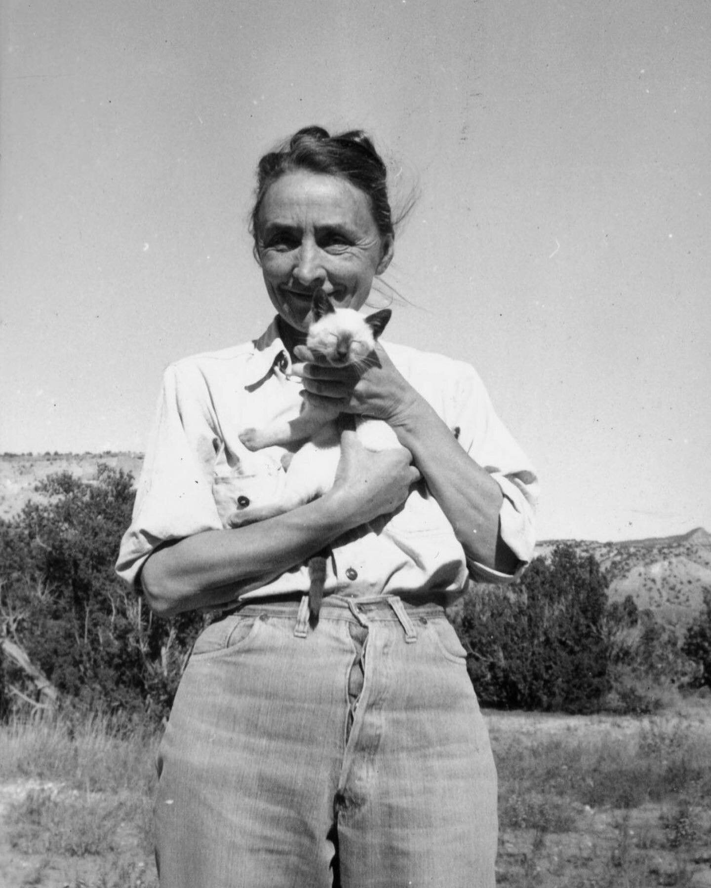 The artist Georgia O&rsquo;Keeffe and her cat

#georgiaokeeffe #artist #catsofinstagram #mood