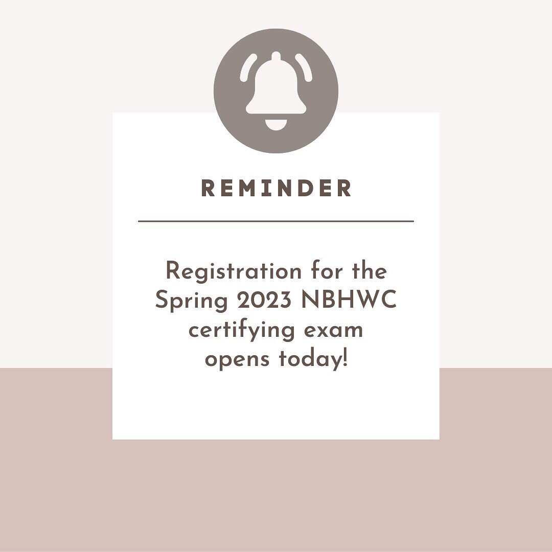 We wanted to share this friendly reminder with our coaching community. 

Registration for the 2023 spring NBHWC certifying exam opens today. 

If you are registering for the exam, be sure to leave yourself plenty of time to complete the application p