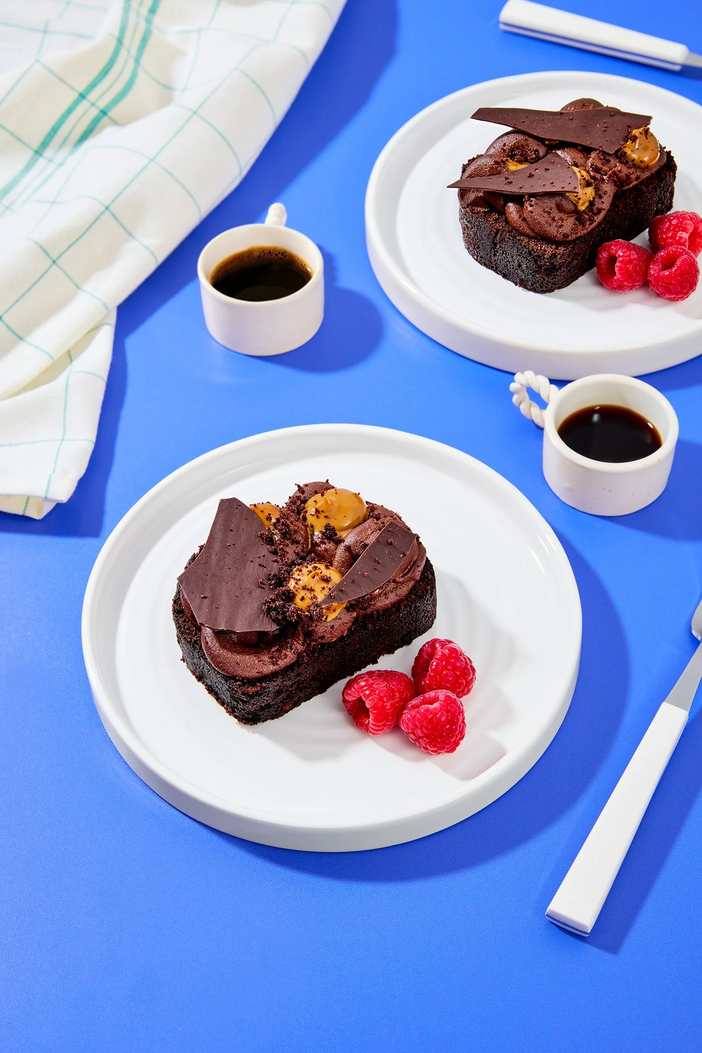 Chocolate cake and raspberries with black coffee from Little Sugar Bakery at the Good Shed in Canterbury