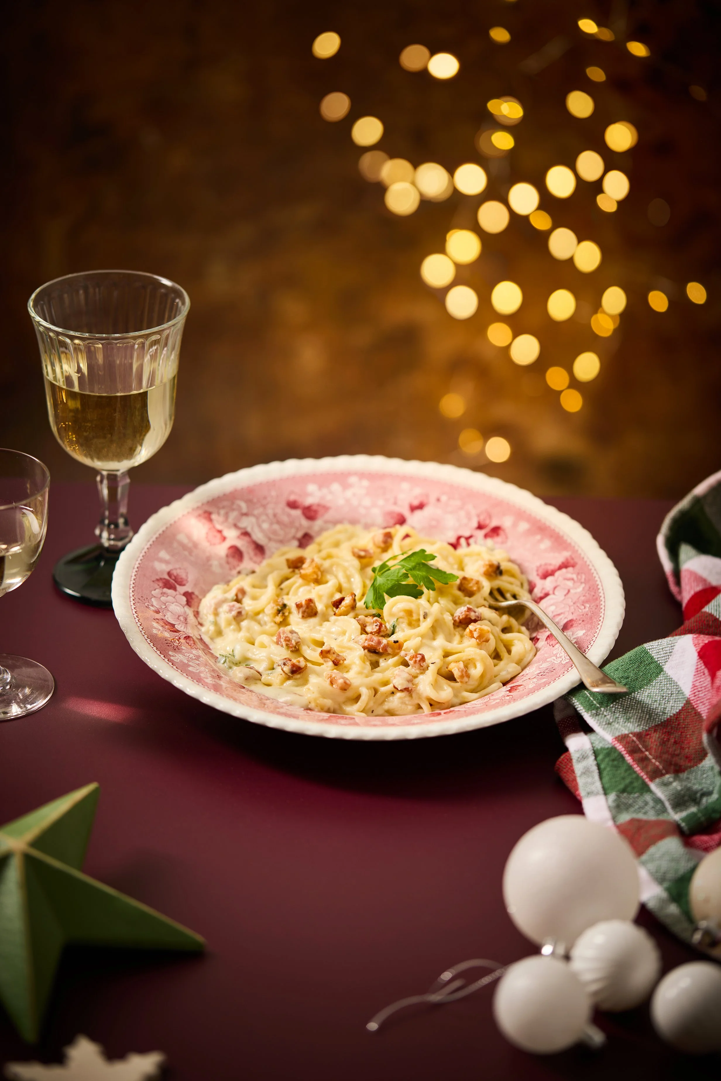 Christmas Carbonara Food Photography