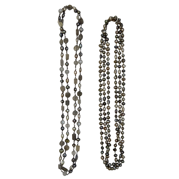 Set of Two Necklaces - Grey Tones