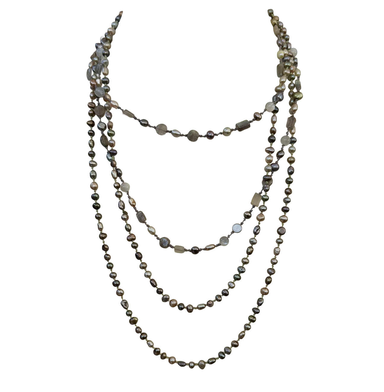 Set of Pearl & Labradorite Necklaces