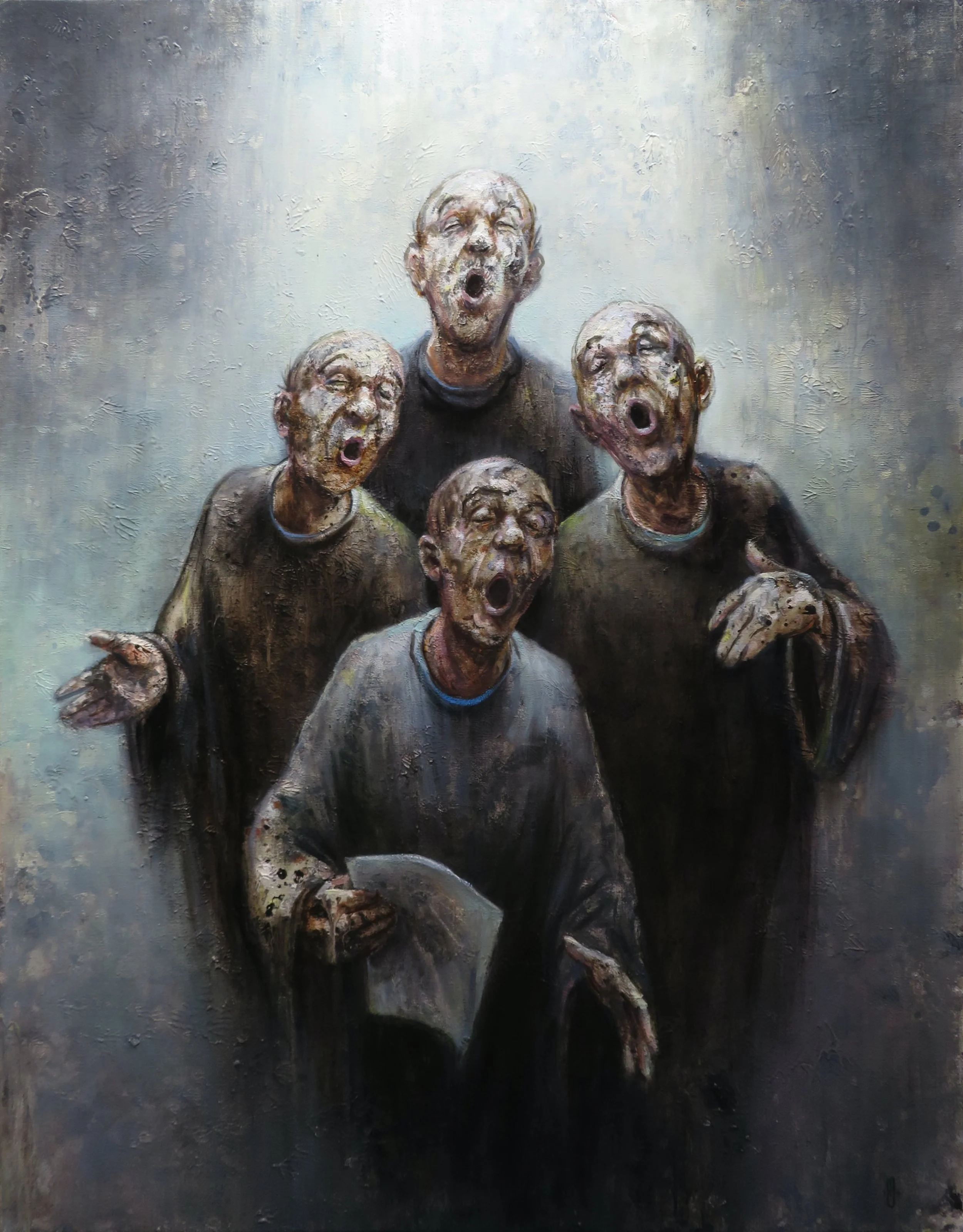 Grand - Goupes , Chœurs , portraits - A l'unisson - 146 x 114 cm - huile sur toile - 2014:22.jpg