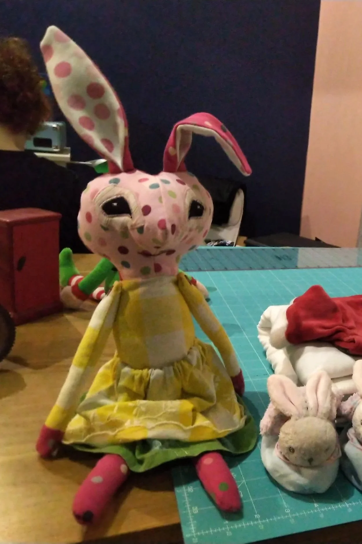 Memory Rabbit made with baby girl clothing
