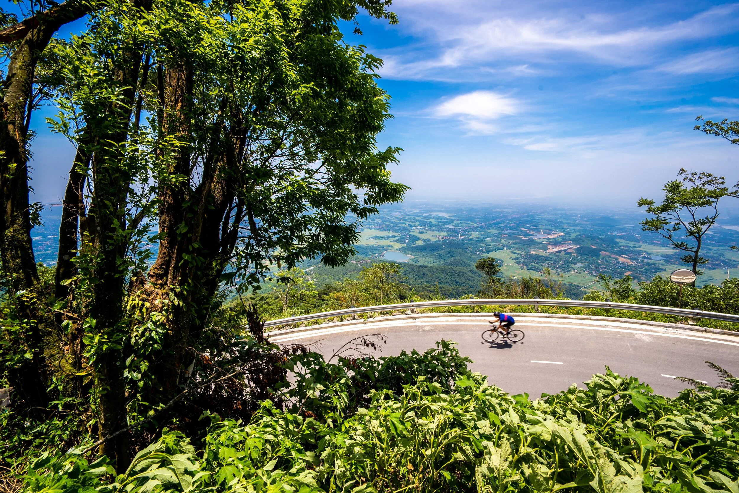 The new road - unrecognisable, and rewarding riders with views of the Red River Delta region toward Hanoi that were hidden pre-2017. Photograph by Viet Tuan for Topas (Velo Vietnam partner)