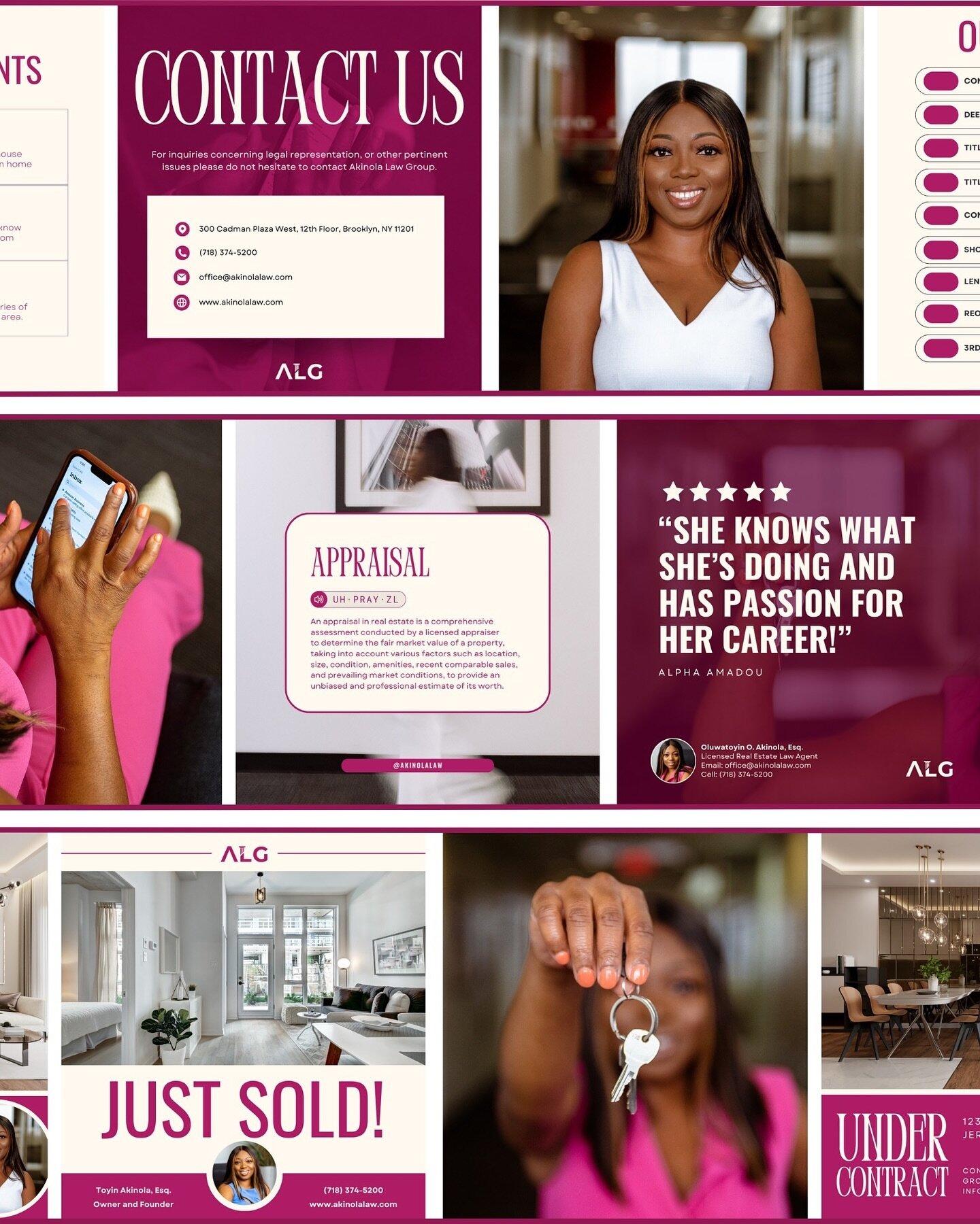 Sharing our work for our real estate client @akinolalaw! We had the pleasure of meeting Toyin in Manhattan last summer for updated brand photos and headshots, followed by some branded social media templates! 

Reach out to us to level up your brand!?