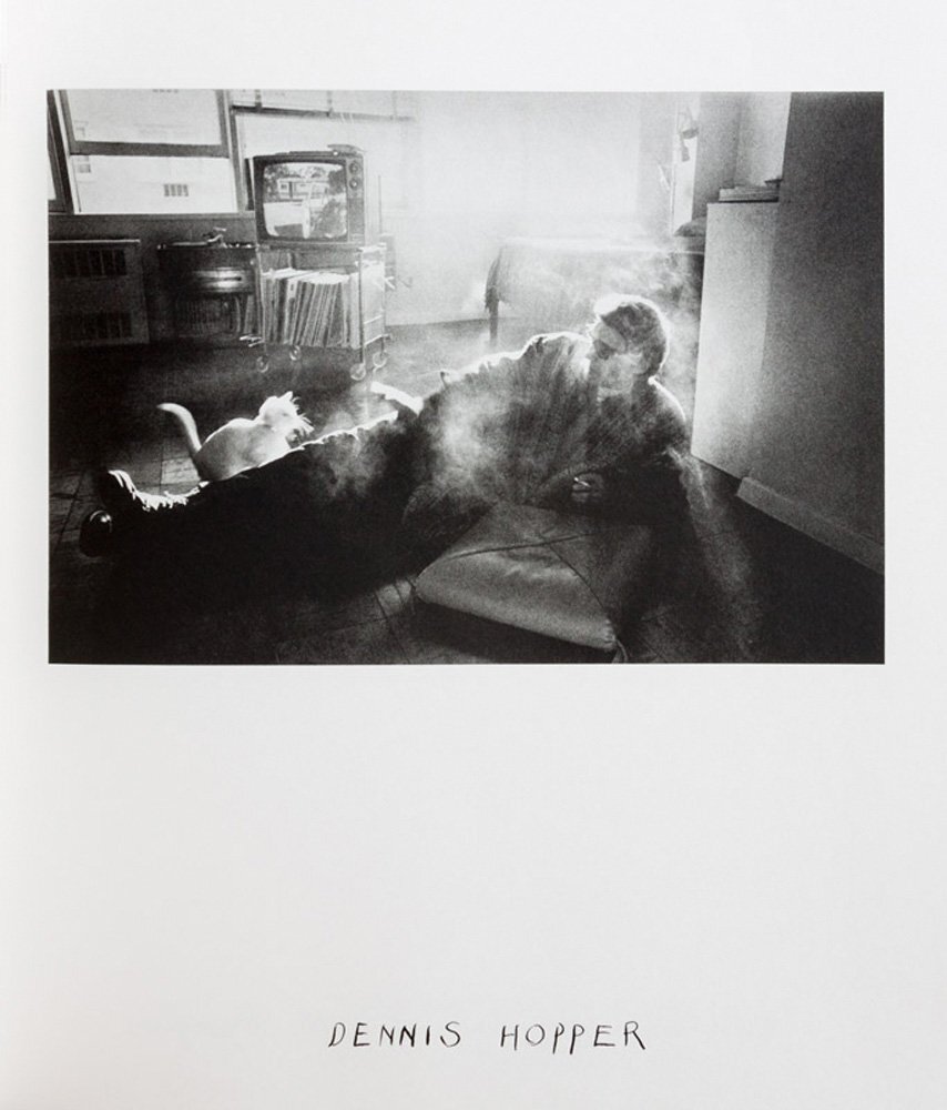 Dennis Hopper and cat by Duane Michals.