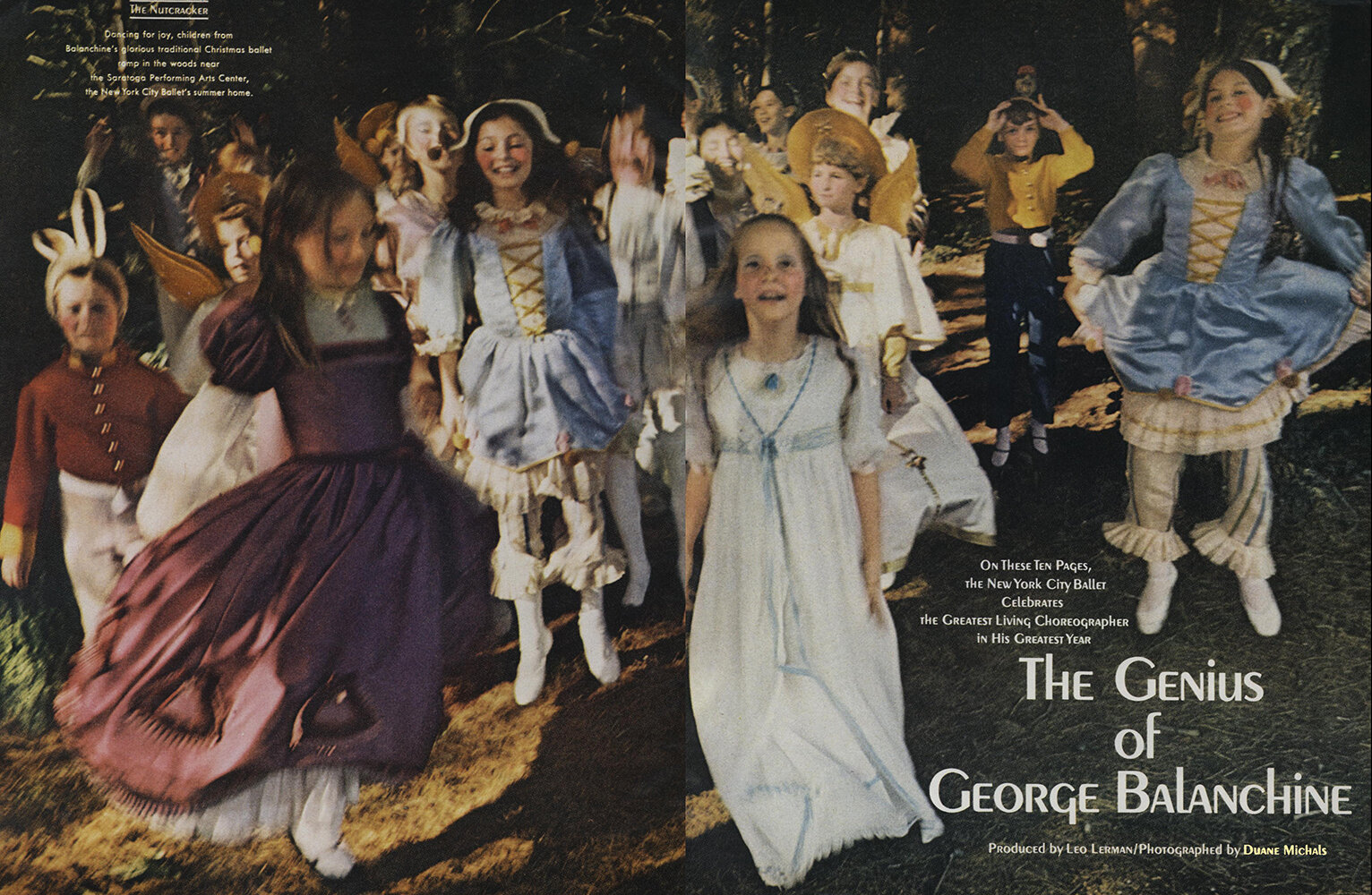 From Michals' portfolio of images from the New York City Ballet in Saratoga Springs, for Vogue, December 1972.