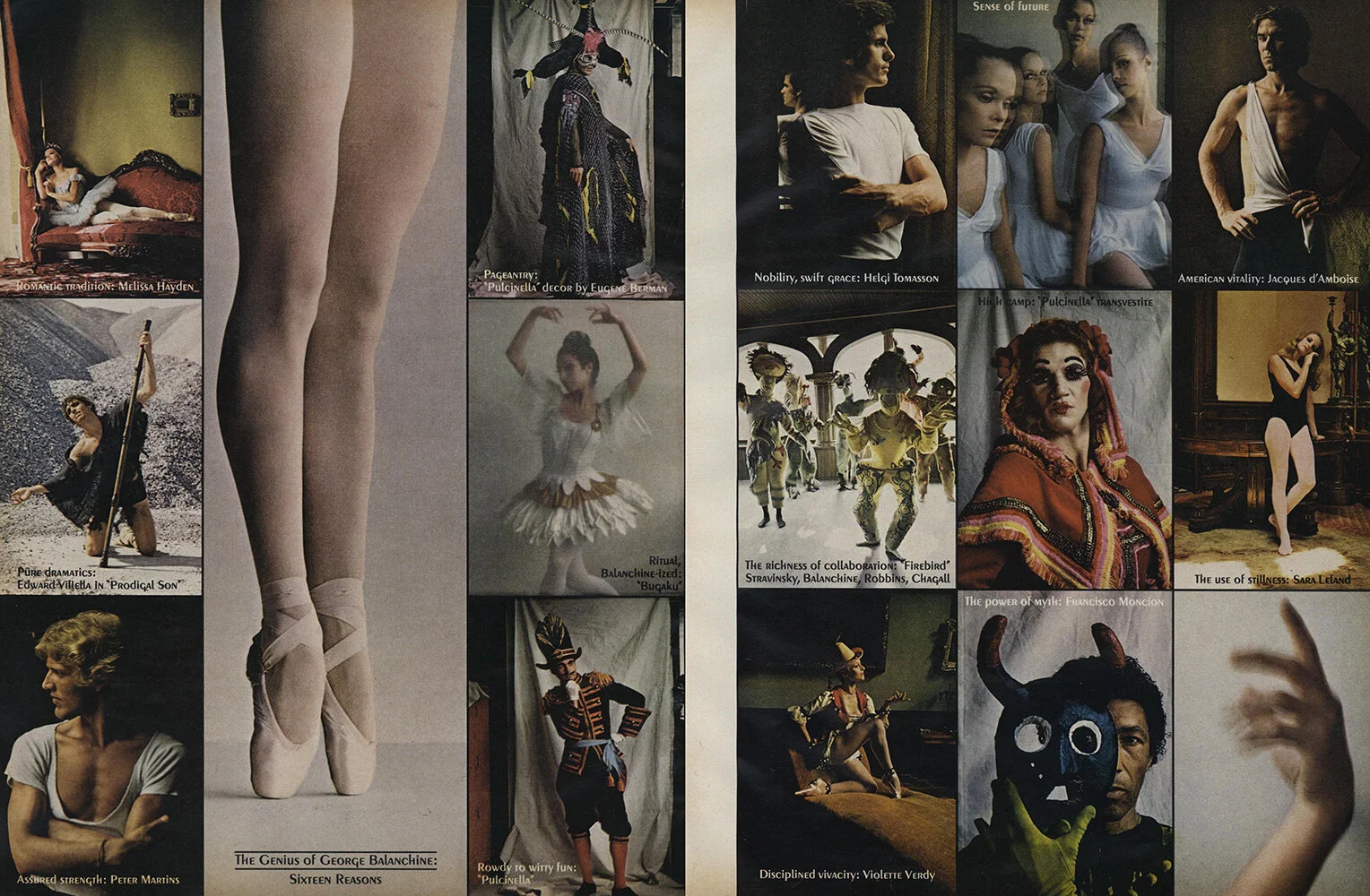 From Michals' portfolio of images from the New York City Ballet in Saratoga Springs, for Vogue, December 1972.