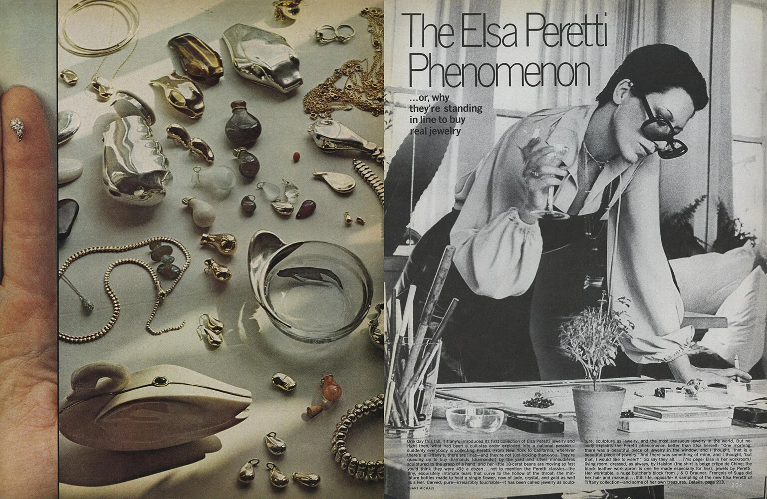 Elsa Peretti for Vogue, December 1974.