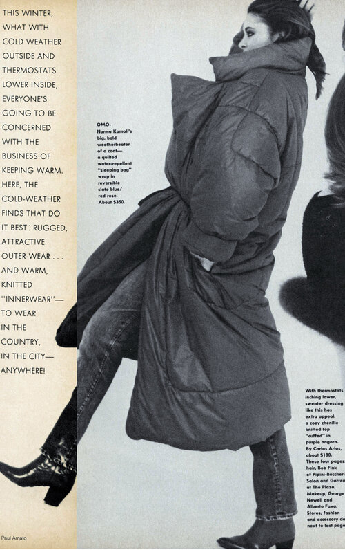 Vintage Norma Kamali Reversible Sleeping Bag Coat