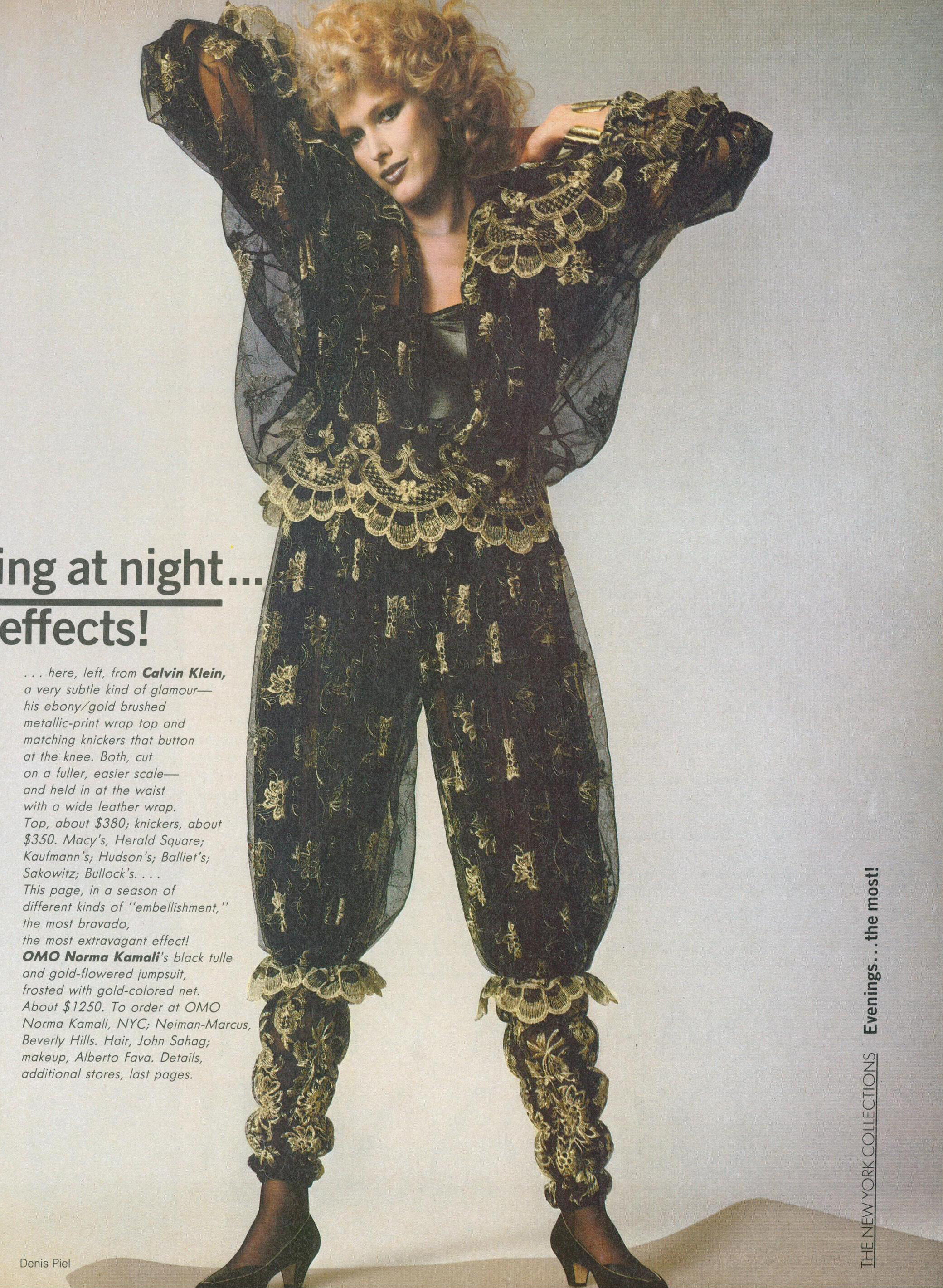 A two-piece black lace ensemble. Photo by Denis Biel for Vogue, September 1981.