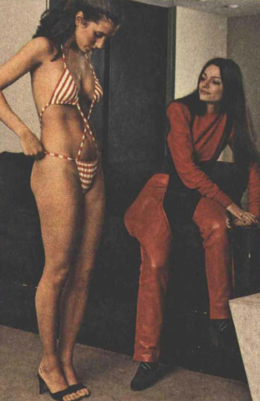 Kamali and one of her trademark swimsuits in Cosmopolitan, September 1979.