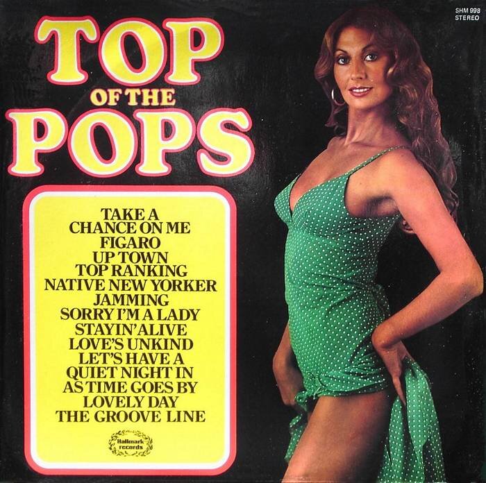 Modeling on a 'Top of the Pops' record.