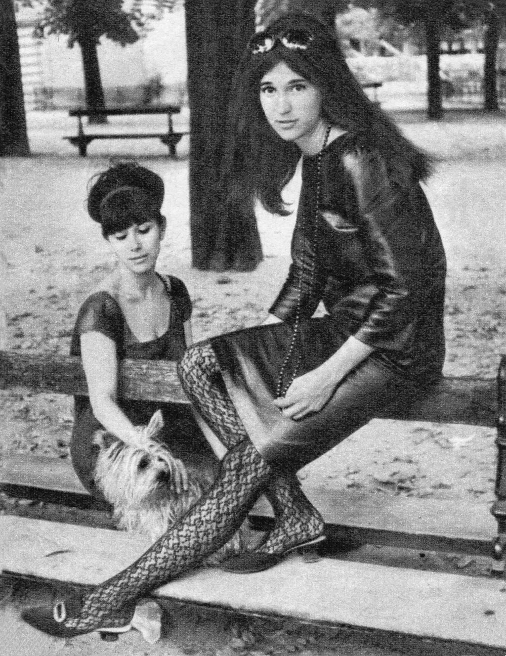 Vicky and Mia in Life magazine, wearing the lace stockings they originated and which they licensed to Bewitching Stocking Company to be sold worldwide.