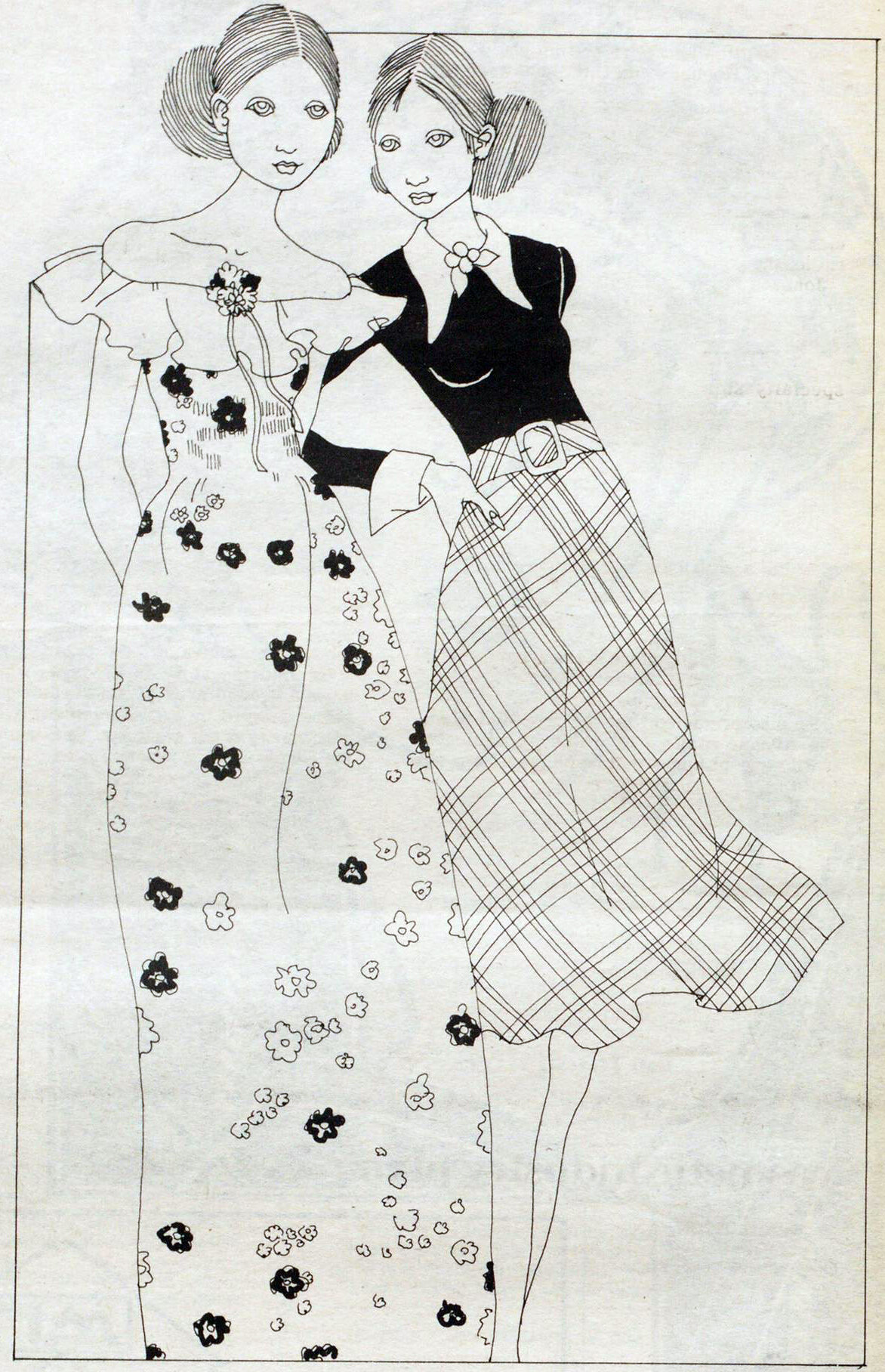 Two designs by Vicky Tiel for spring 1972.