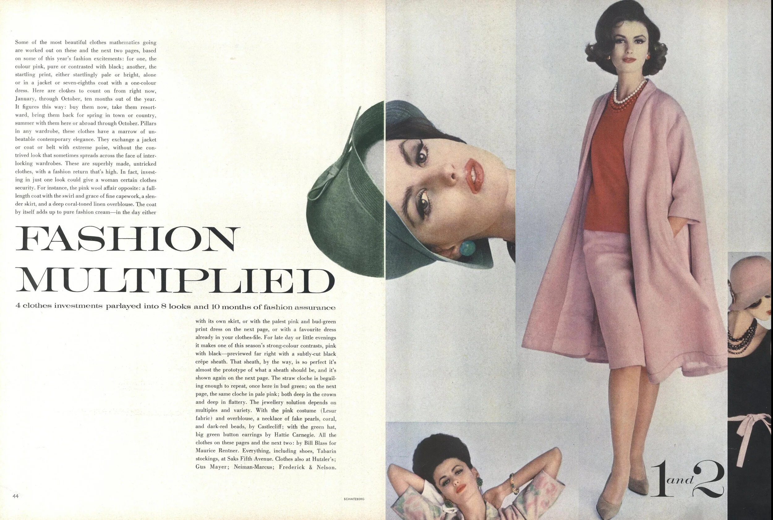 Photos by Jerry Schatzberg for Vogue, January 15, 1961.