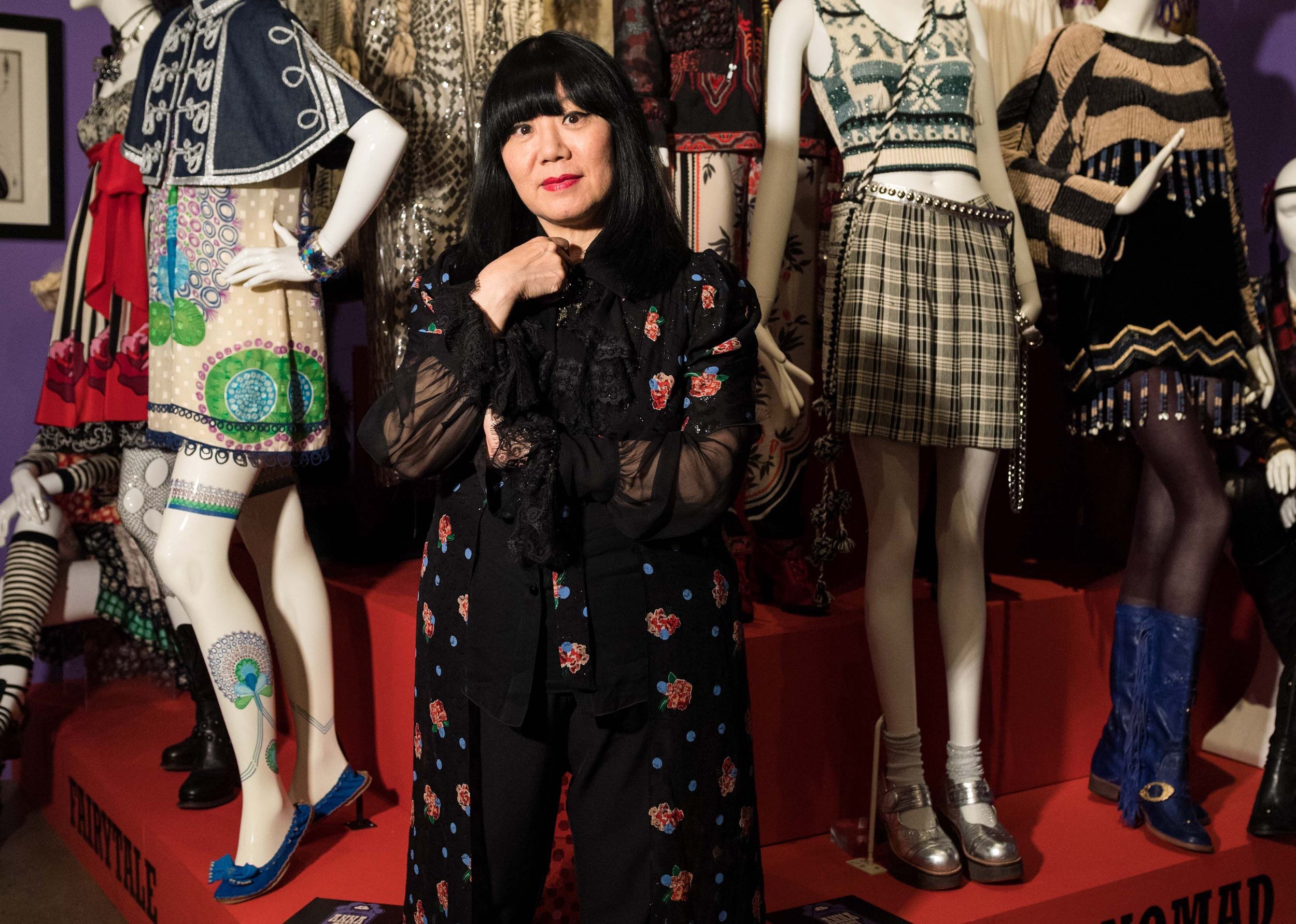 Anna Sui at the retrospective show of her designs at the Fashion &amp; Textile Museum in London, 2017.