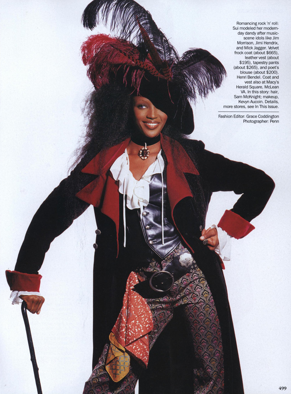 Sui does pirate-style. Naomi Campbell photographed by Irving Penn for Vogue, September 1992.