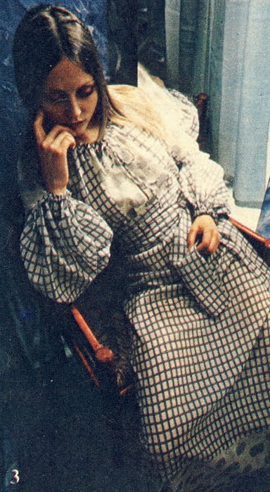 Ingrid wearing Foale &amp; Tuffin in their boutique. The Daily Telegraph Magazine, July 17th 1970. Photo by Duffy.