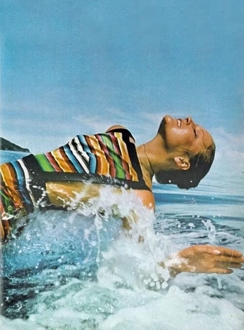 Ingrid Boulting photographed by David Bailey in Fiji for Vogue UK, February 1971.