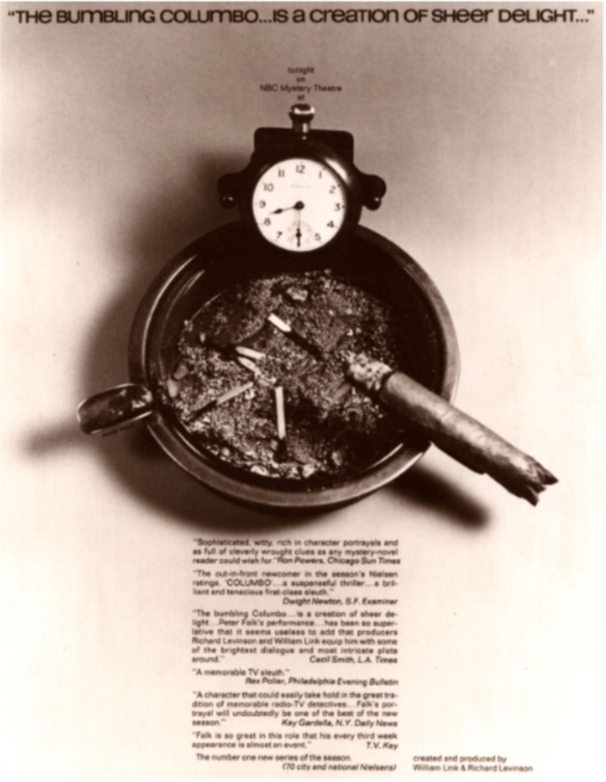 Trade Ad for 'Columbo' Television Series.