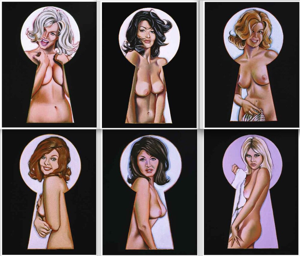 Six "Peek-a-boo" paintings from 1964.