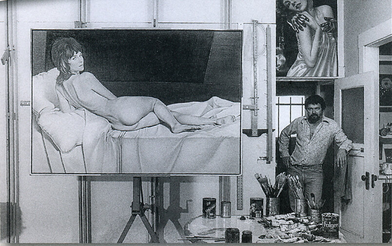 Mel with "You Got More Salami with Modigliani" in his Oakland studio, 1977.