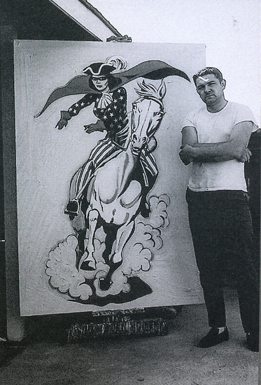 Mel with "Miss Liberty" at his Sacramento studio, 1963.