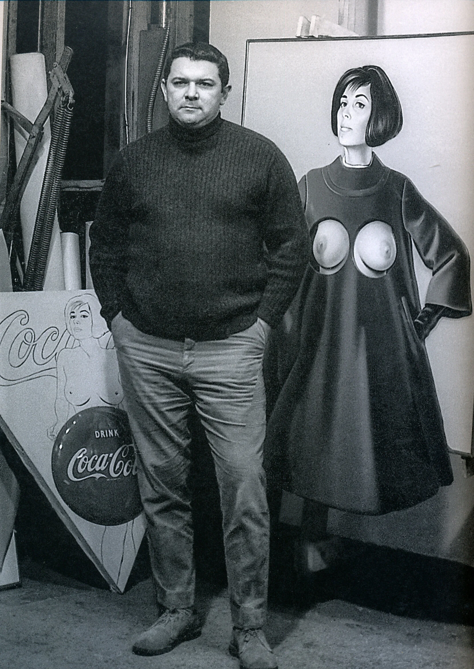 Mel in front of "Blue Coat" and "Things go better with" in his Union City studio, 1967.