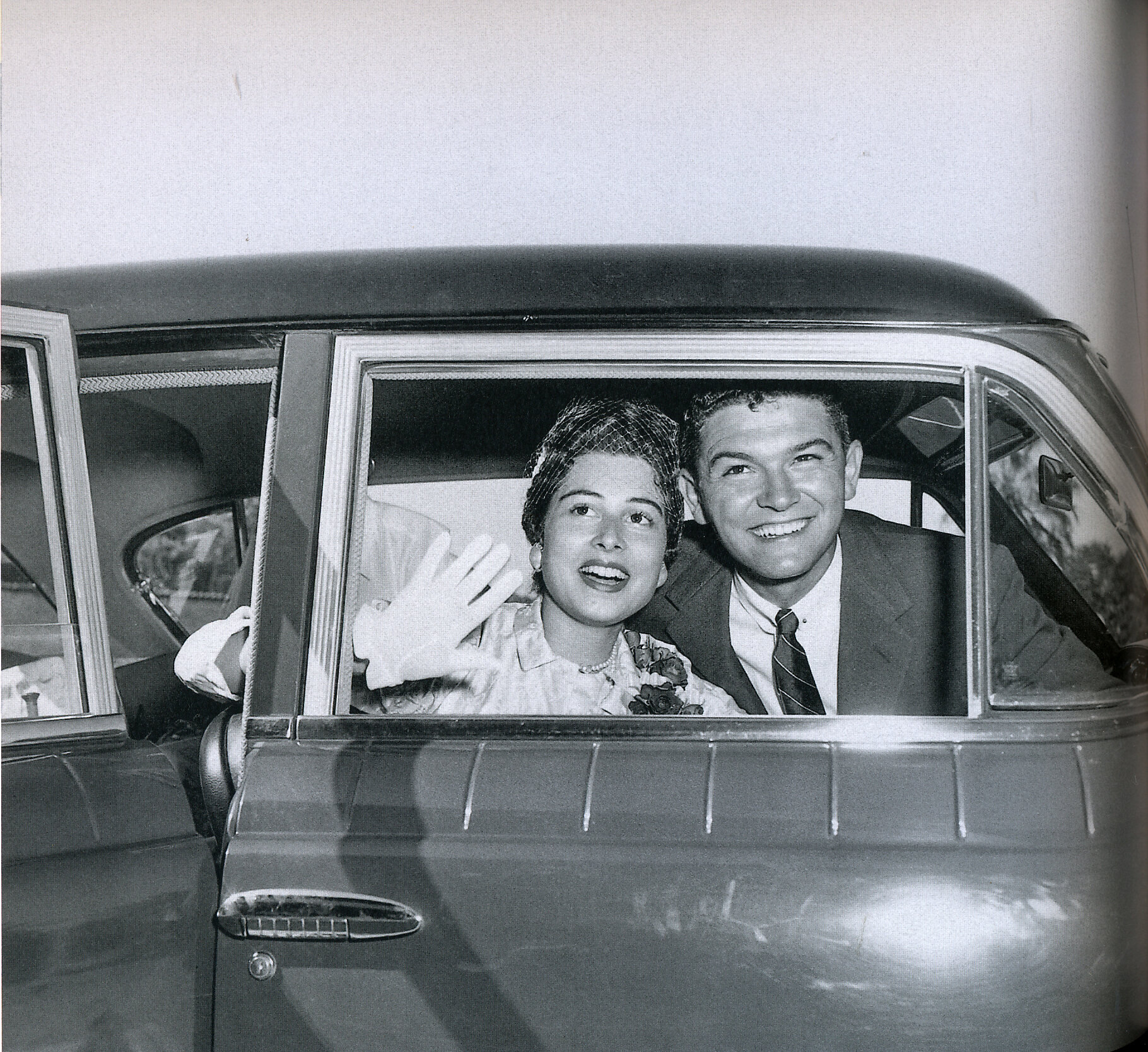 Leta and Mel on their wedding day, 1955.