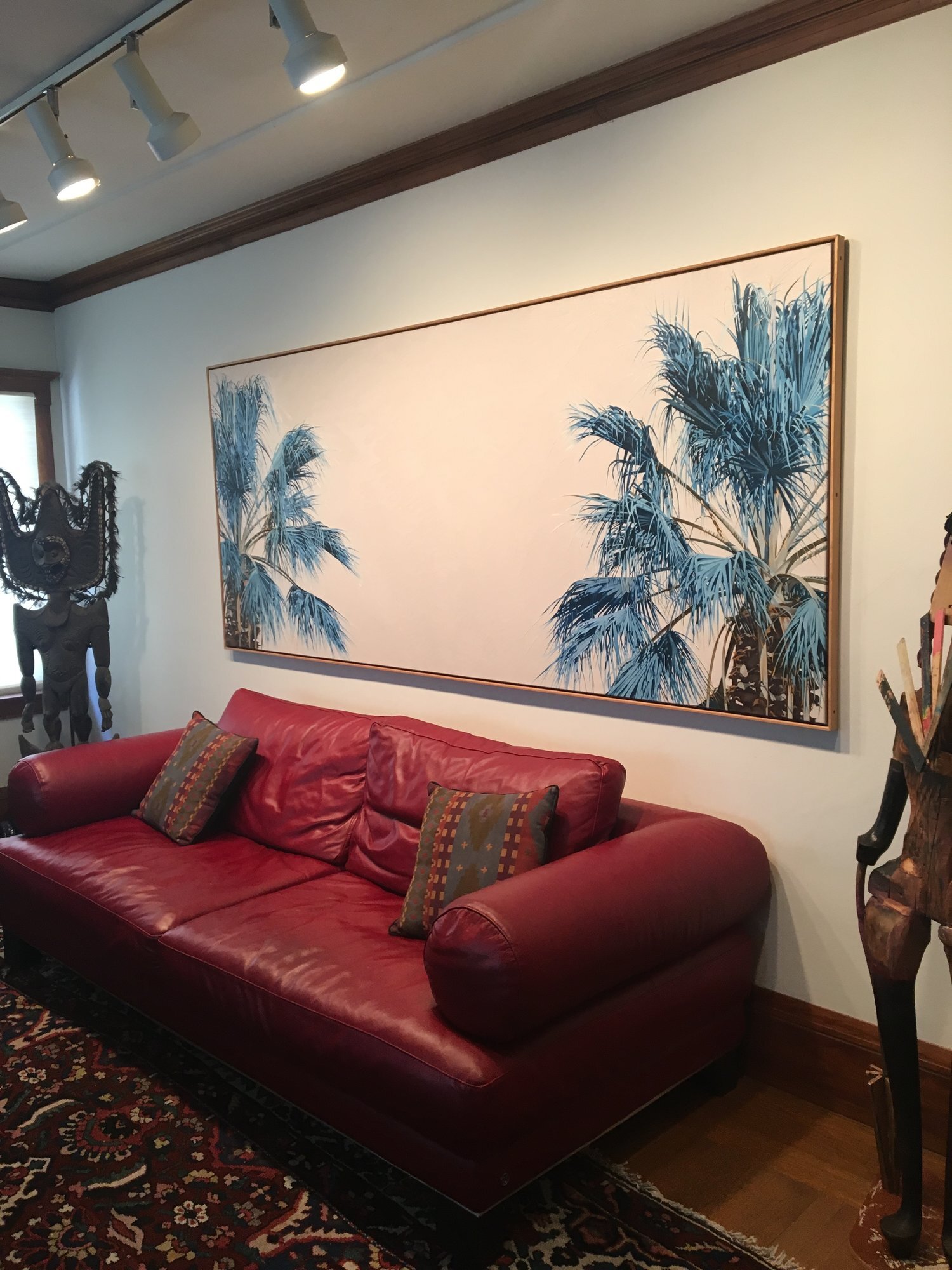 Mel's painting, "Four Seasons: Winter" (1983), in his living room.