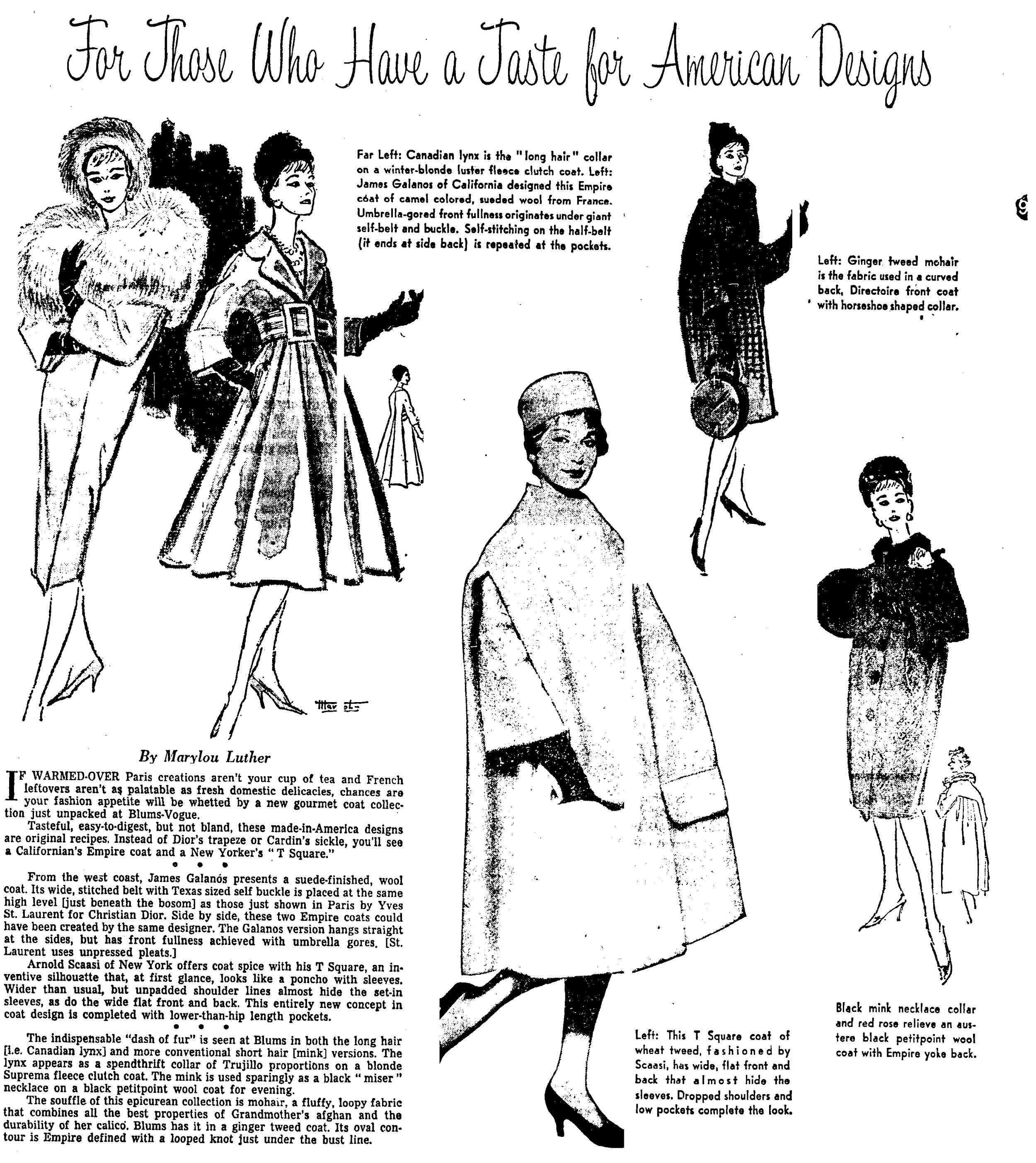 An article by Marylou for the Chicago Tribune from 1958.