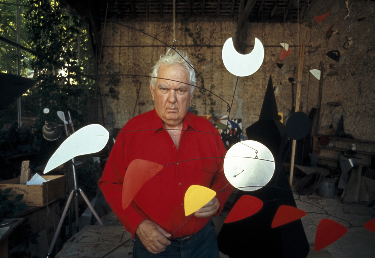 Alexander Calder in his studio in France, 1967