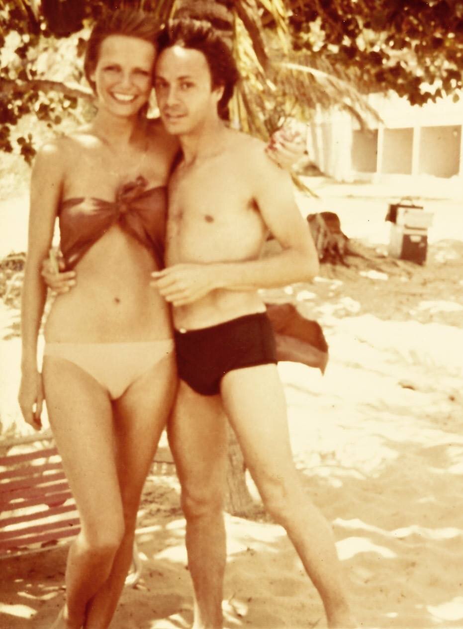 "Cheryl Tiegs / Rick Gillette on an unknown beach, working with I would love to remember, sometime in the 70's..."