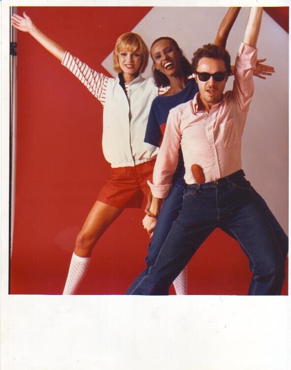 "hey it was the 80's!! Looks like Iman, Kim Charlton and I were having a gay old time."