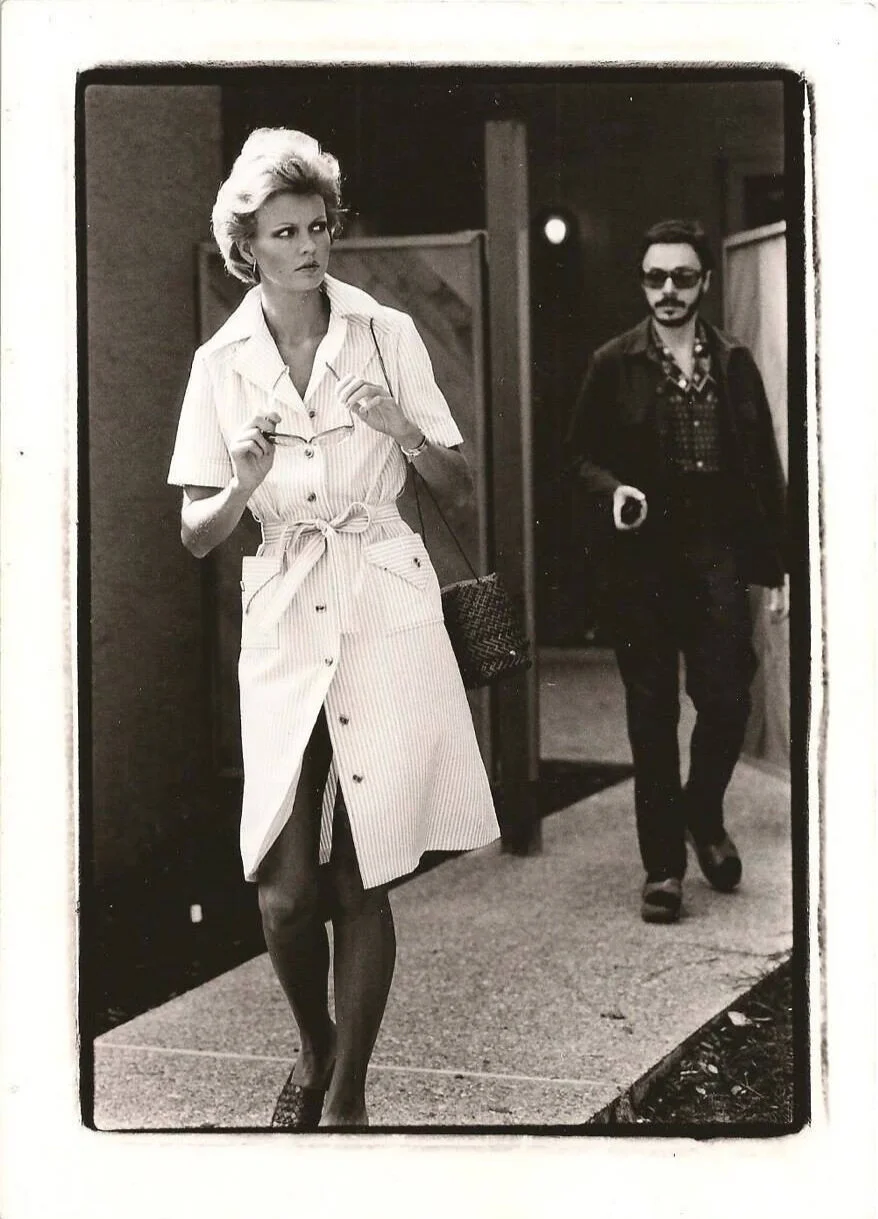 "The Divine Beska Sorensen &amp; Me by Arthur Elgort on a shoot for 70's American Vogue and that is my hair brush not a gun!"