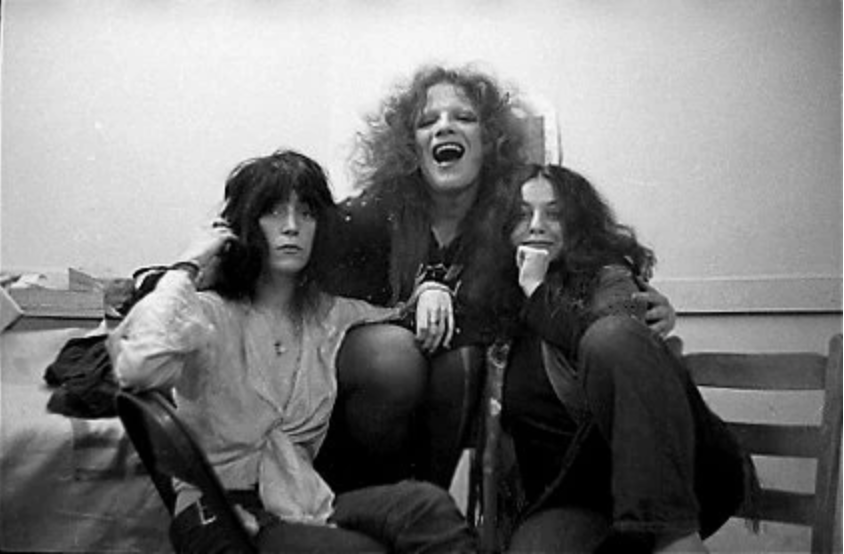 Patti Smith, Jackie Curtis, and Penny Arcade in 1969. Photo by Leee Black Childers. 